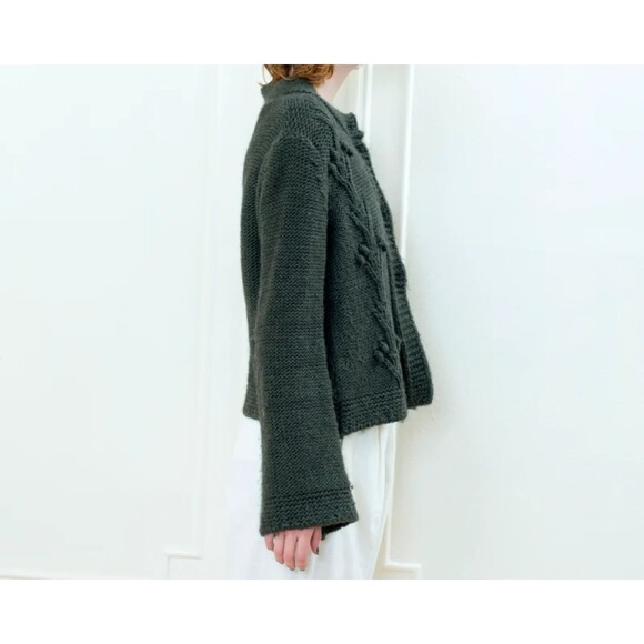 Anthropologie Elsamanda Sweater Brown Long Sleeve Knit Cardigan Sz M - Picture 12 of 12